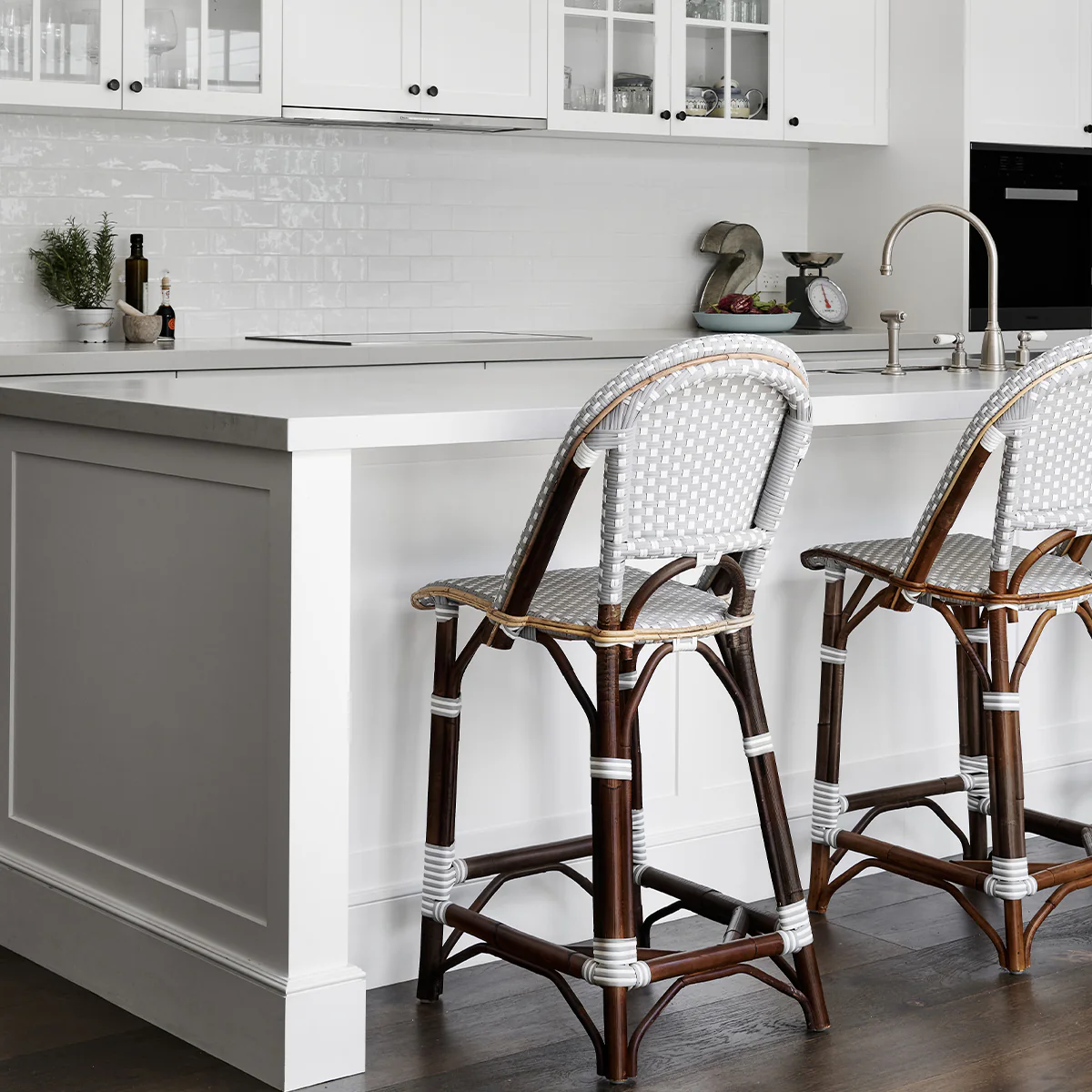 St Tropez Counter Bar Stool (Grey Double Weave) - Image 2