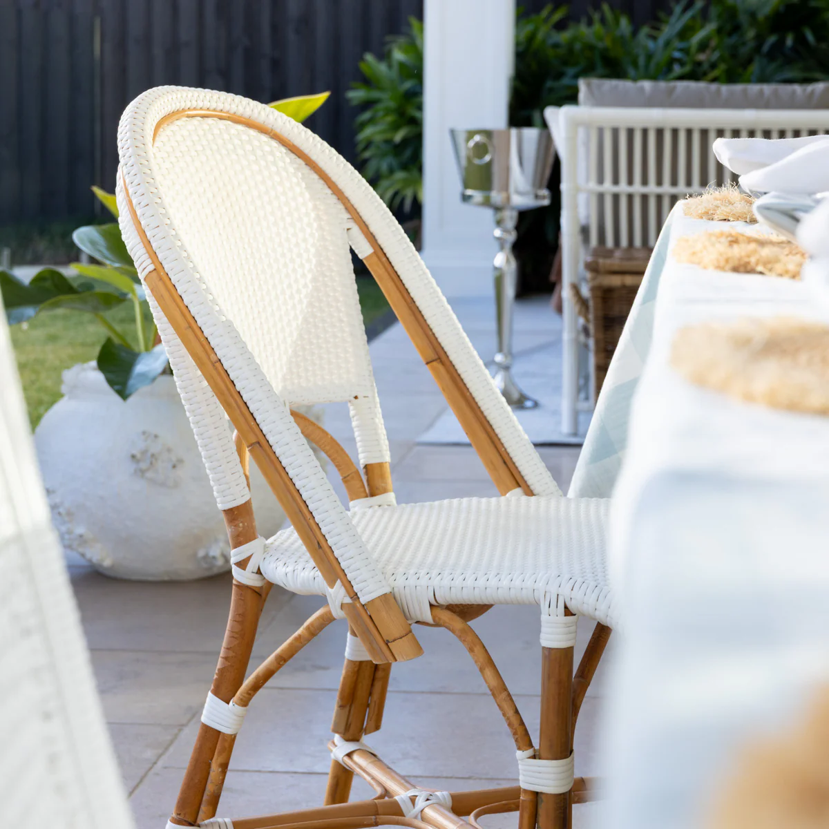 St Tropez Dining Chair (White Single Weave) - Image 2