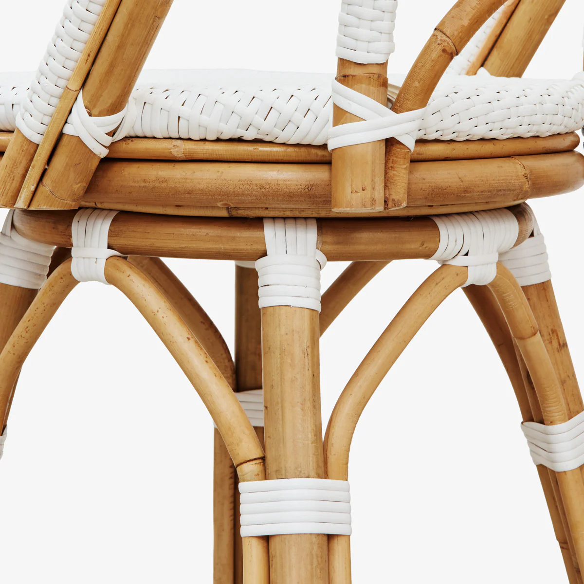 St Tropez Swivel Counter Bar Stool (White Single Weave) - Image 4