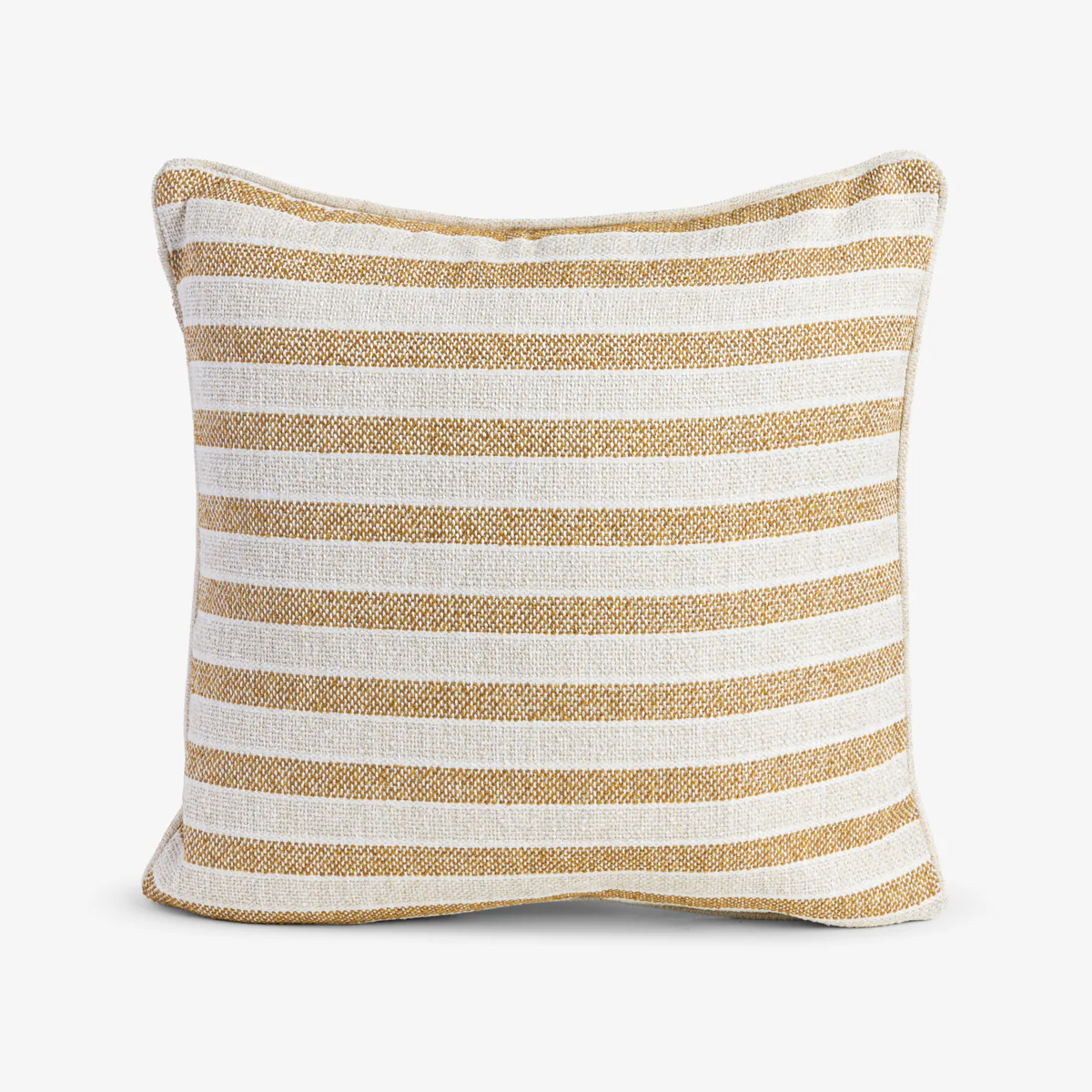 Stripe Linen Blend Cushion Cover Mustard