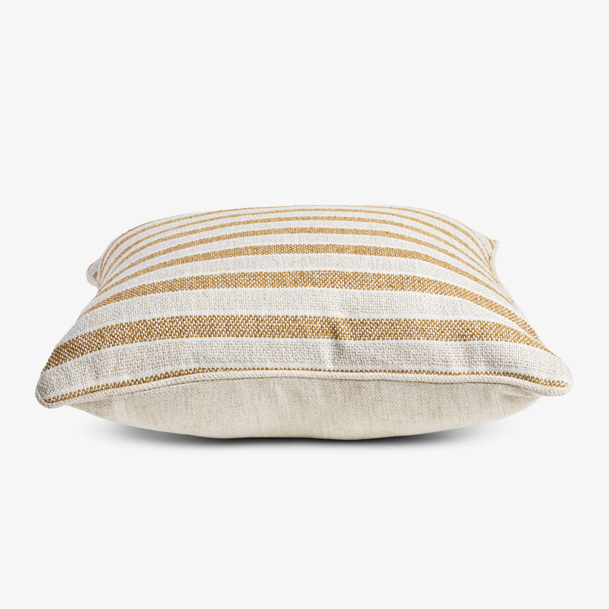 Stripe Linen Blend Cushion Cover Mustard - Image 2
