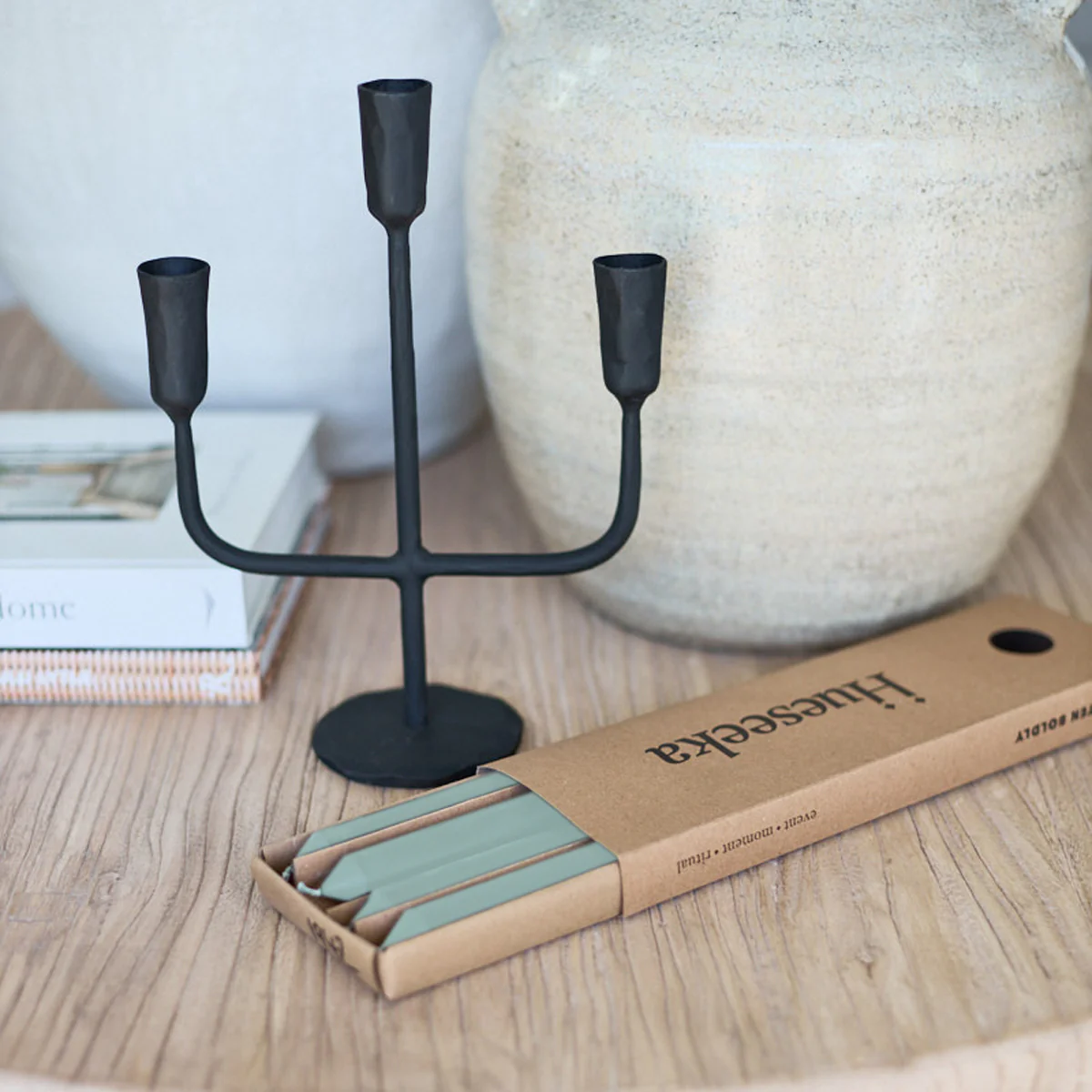 Dinner Candles 4 Pack (30cm, Sage Green) - Image 2