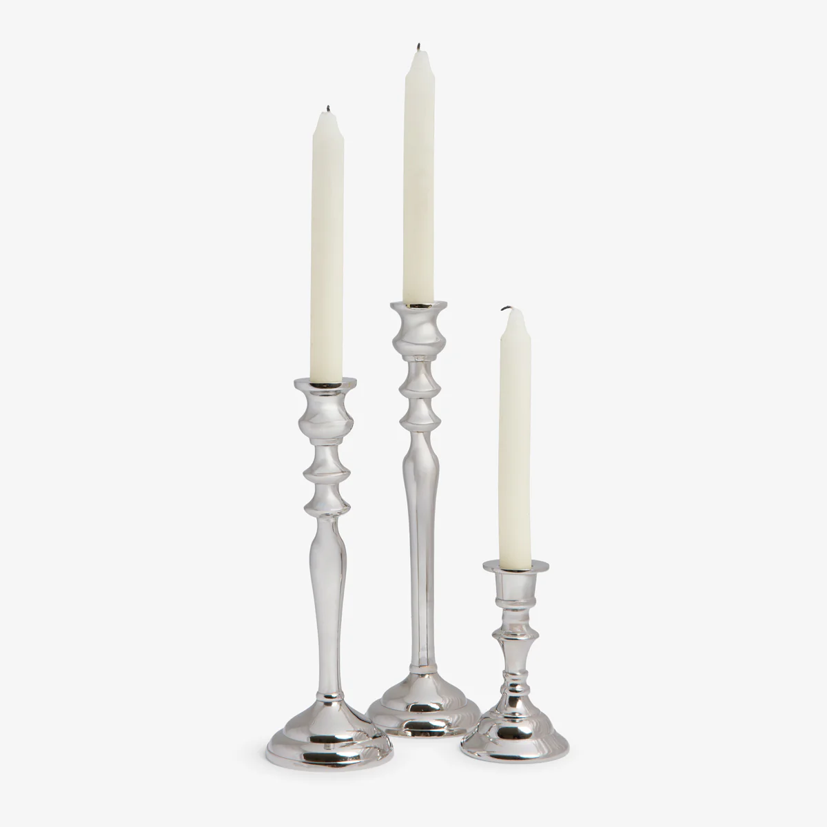 Tapered Candlestick Holders (Silver) - Image 3