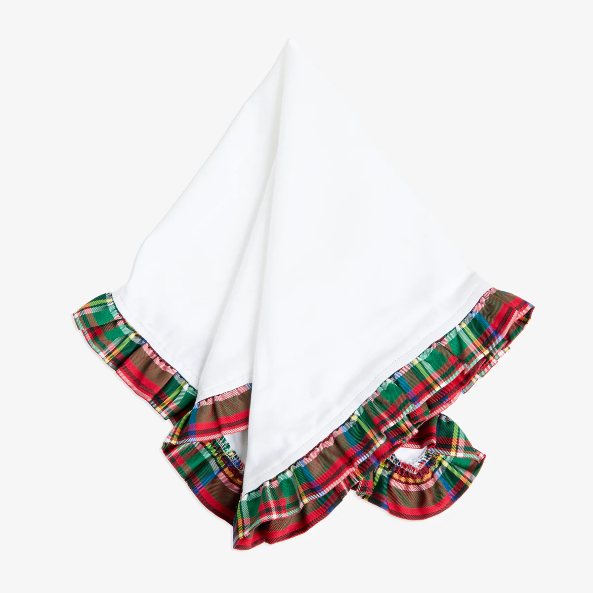 Tartan Frill Napkins White (Set of 4) - Image 4