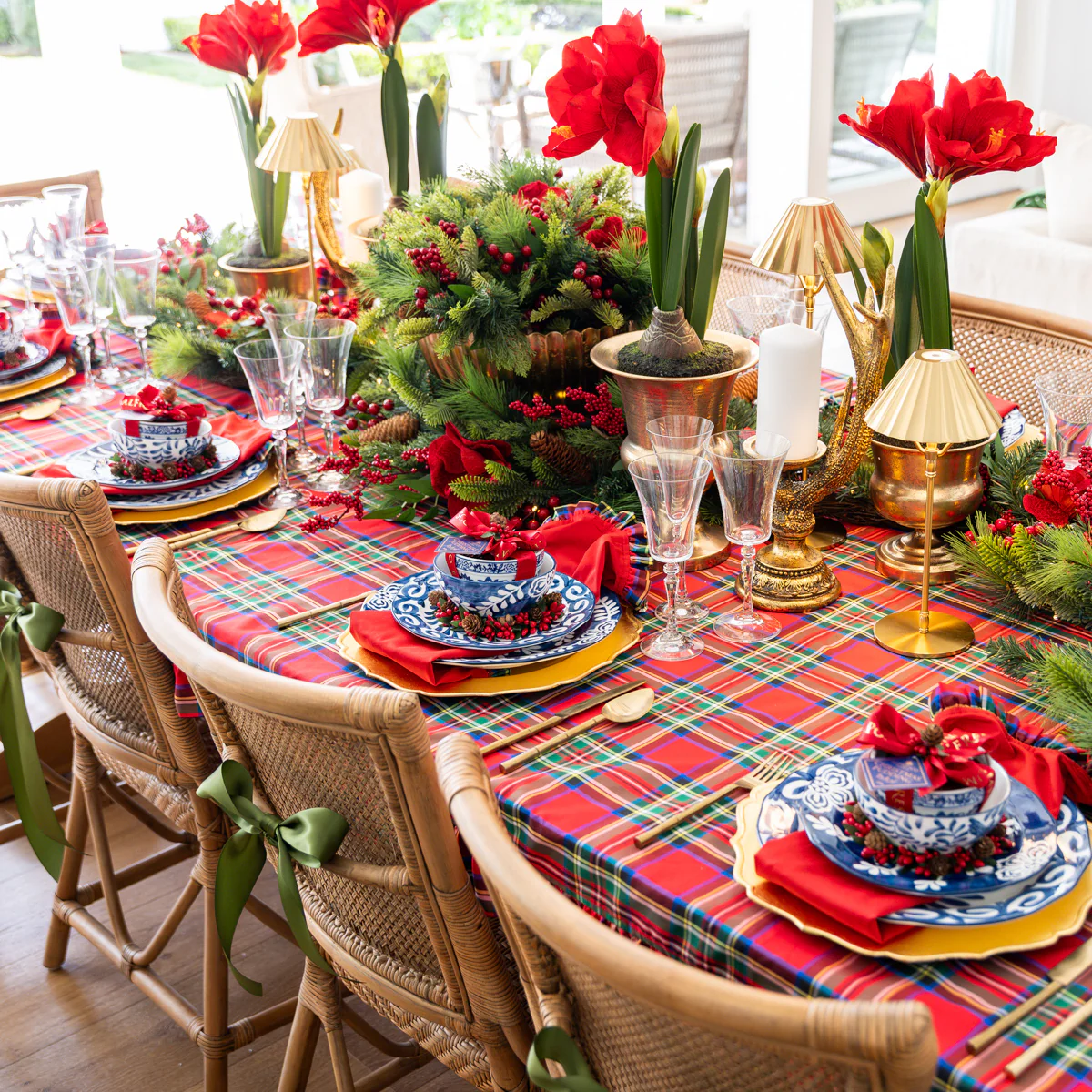 Tartan Tablecloths With Frill Red - Image 2