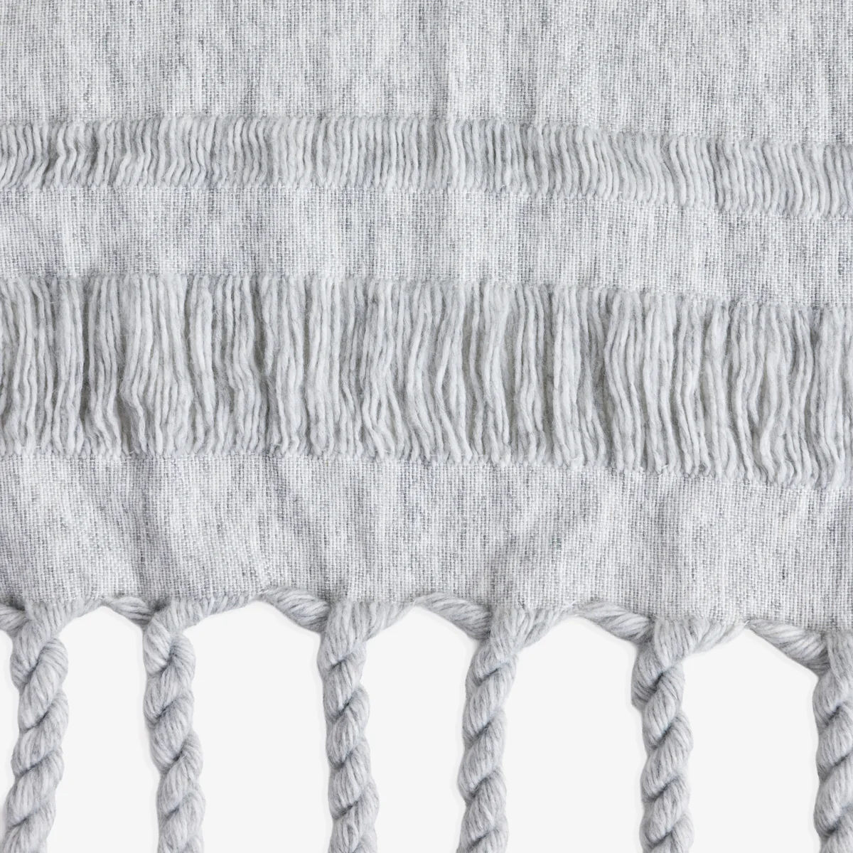 Tassle Throws Light Grey - Image 2
