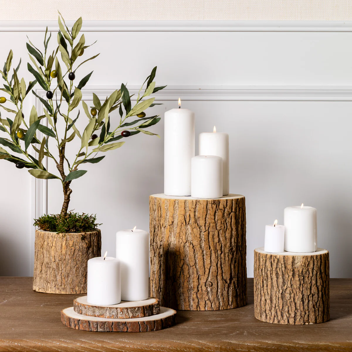 Tree Trunk Rustic Wood Planters - Image 3