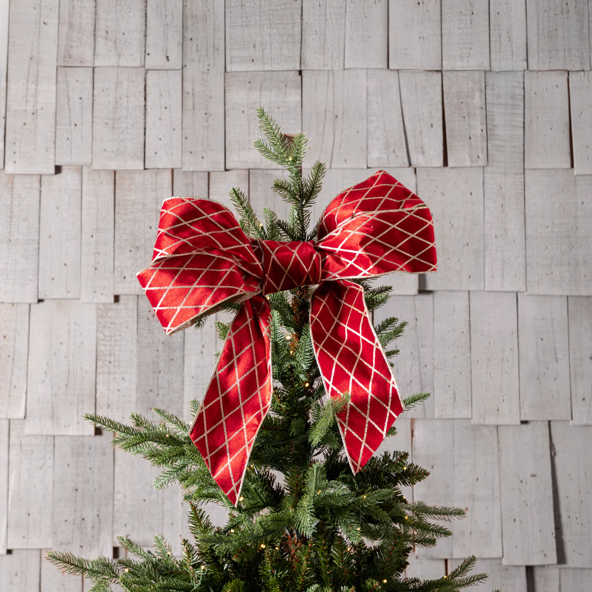 Velvet Trellis Wire Ribbon (Red & Gold) - Image 2
