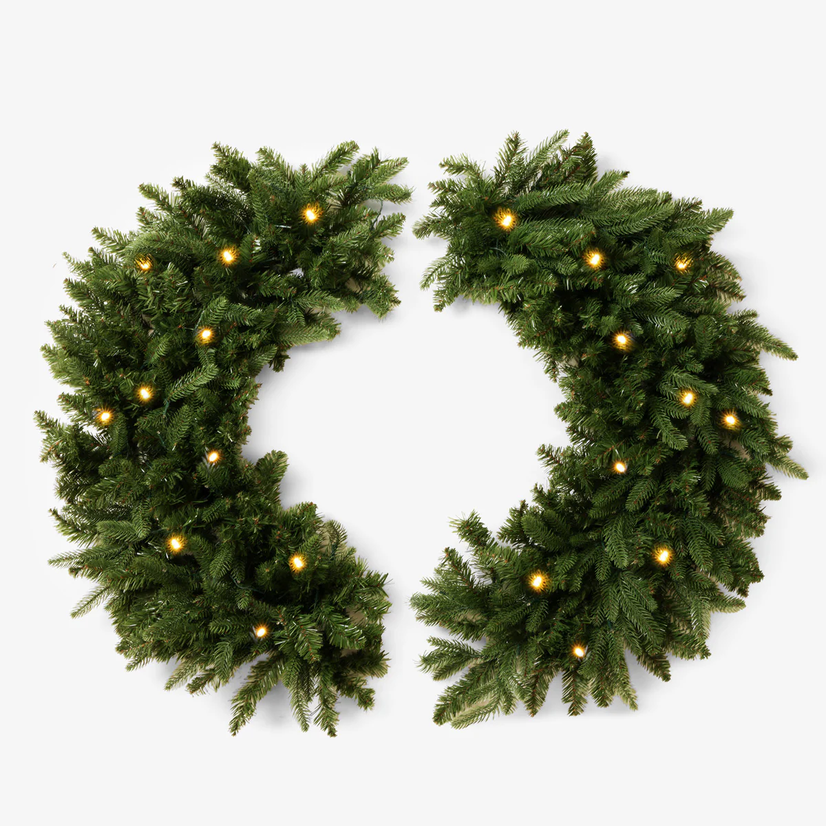 Vermont Green Pre-Lit Split Wreath 100cm PRE-ORDER