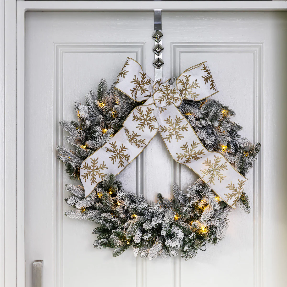 Vermont Snow Pre-Lit Wreath - Image 2