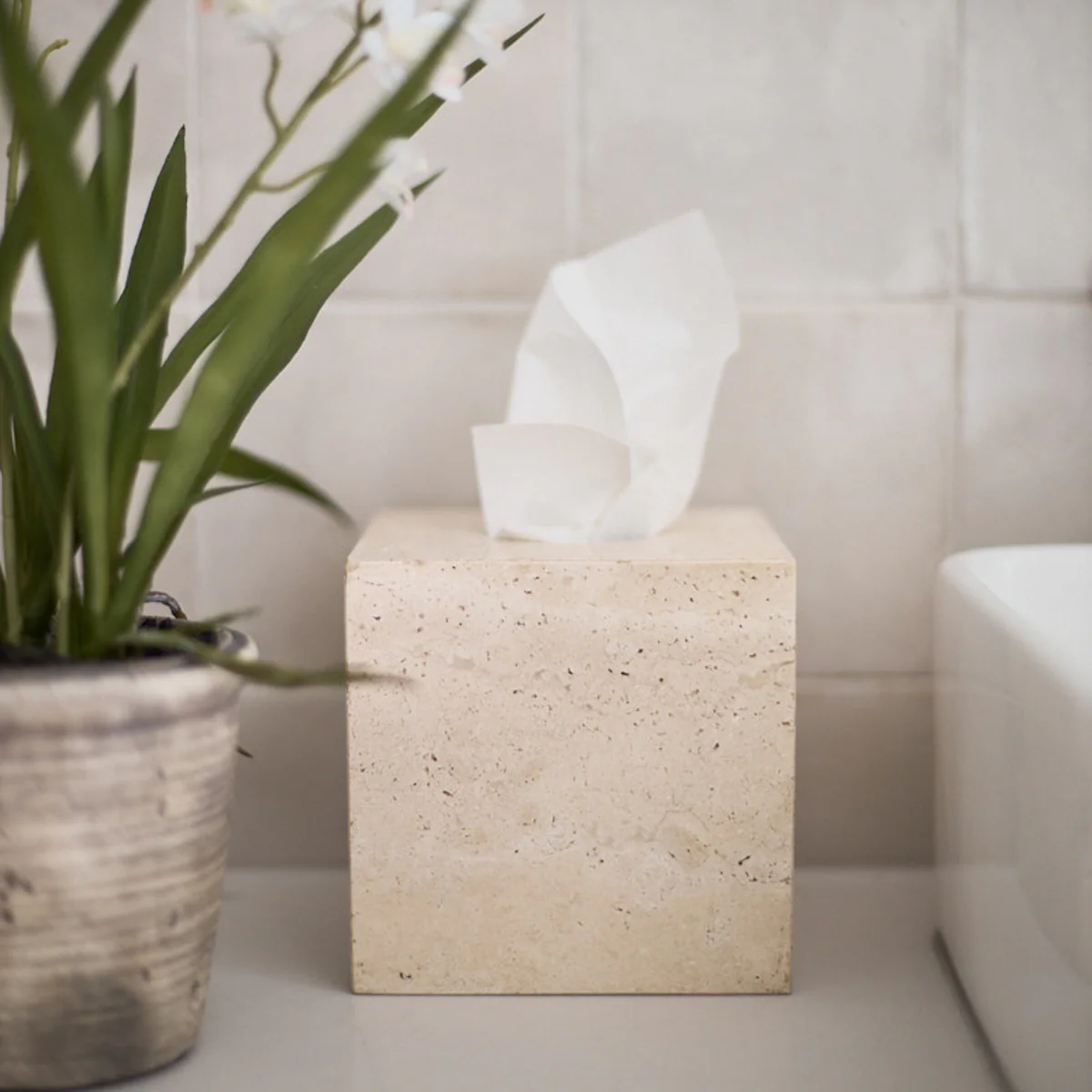 Verona Travertine Tissue Box Cover - Image 2