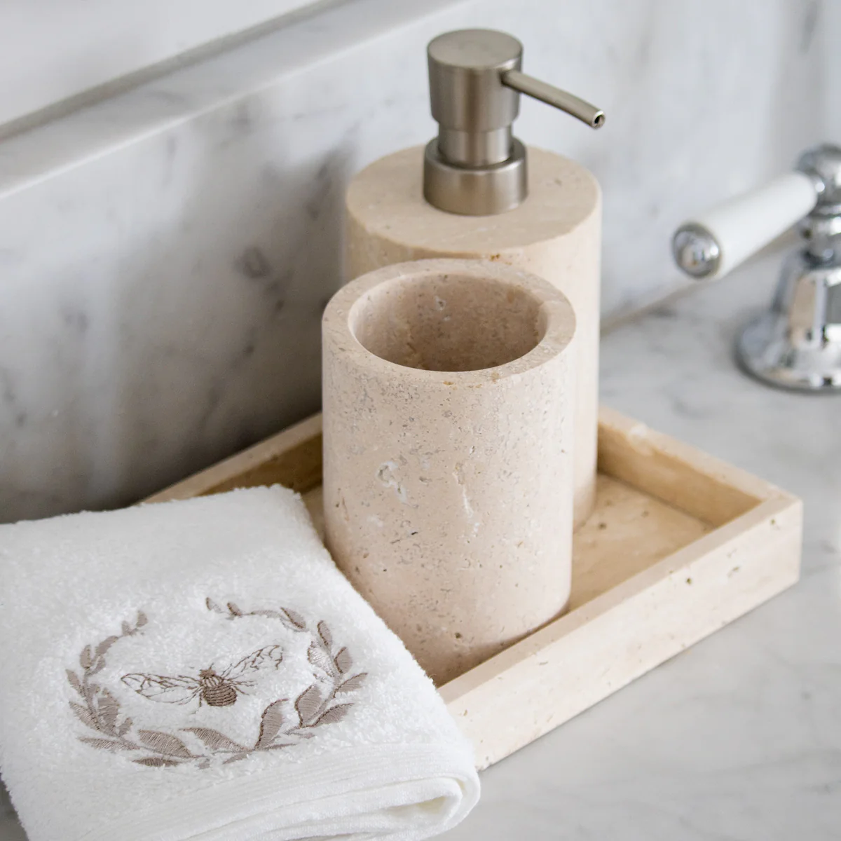 Verona Travertine Tray Large - Image 3
