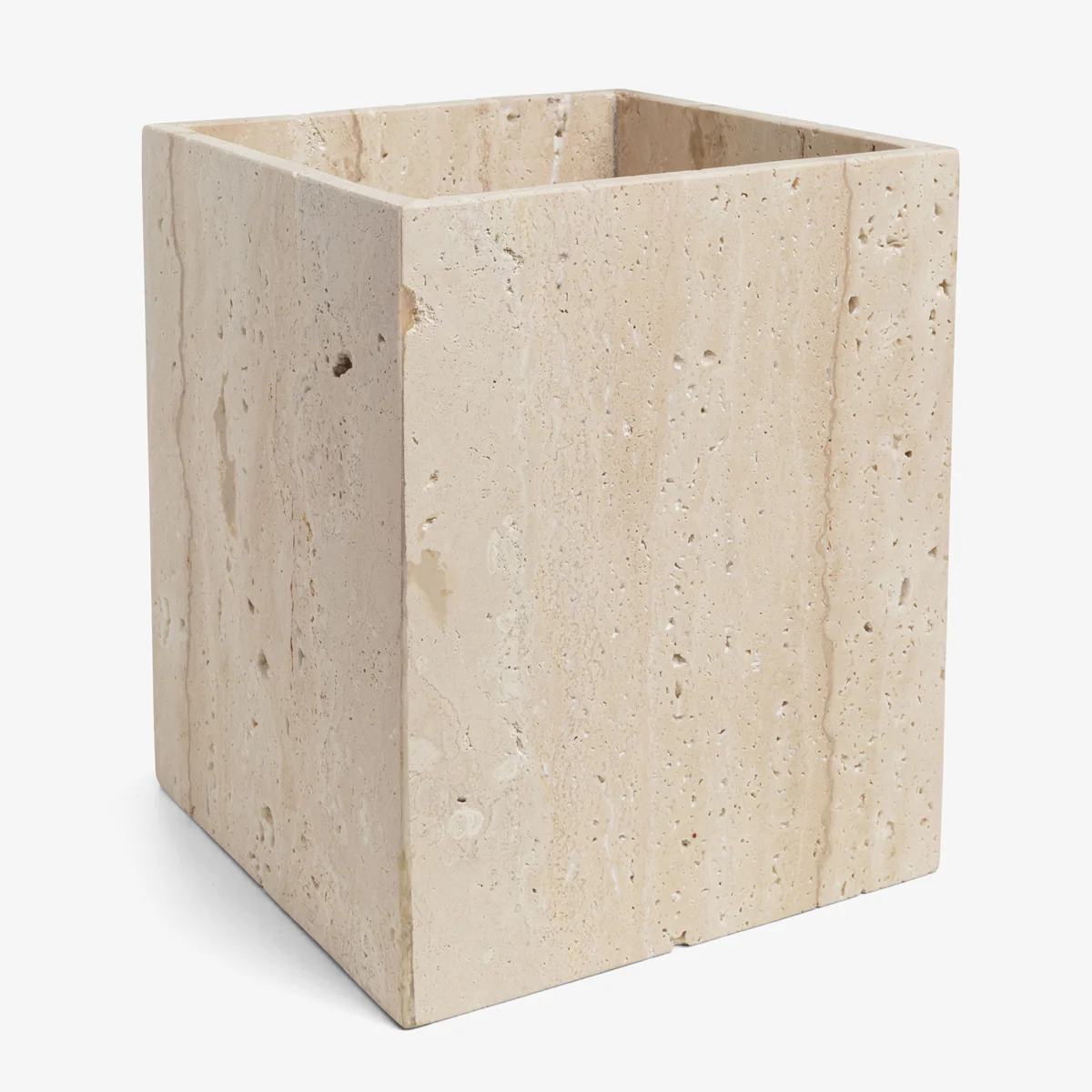 Verona Travertine Waste Basket