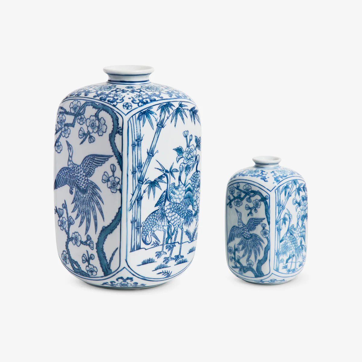 Vivienne Blue & White Porcelain Vases