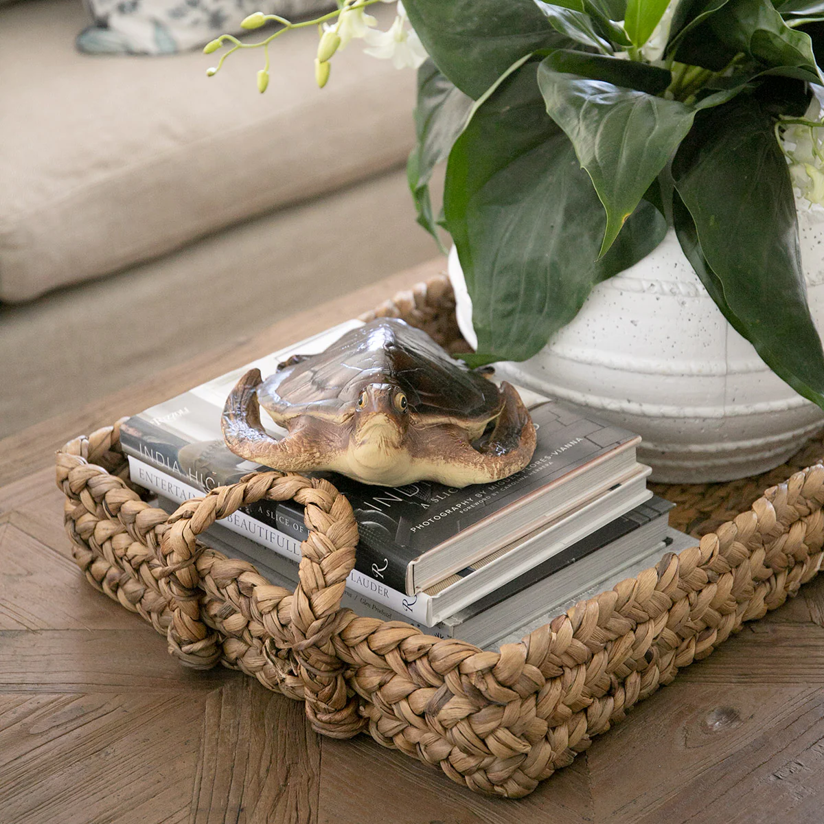 Water Hyacinth Trays With Handles Rectangular - Image 3