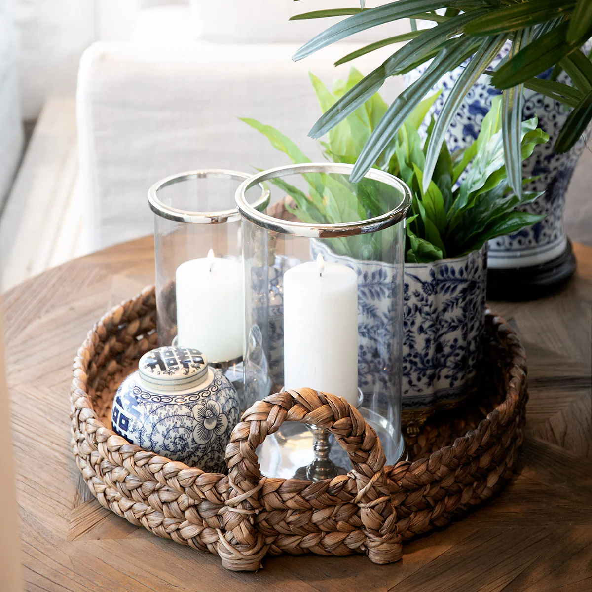 Water Hyacinth Trays With Handles Round - Image 4