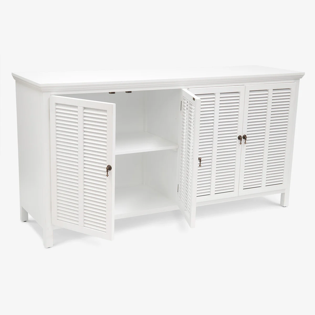 White Louvre Four Door Sideboard - Image 2