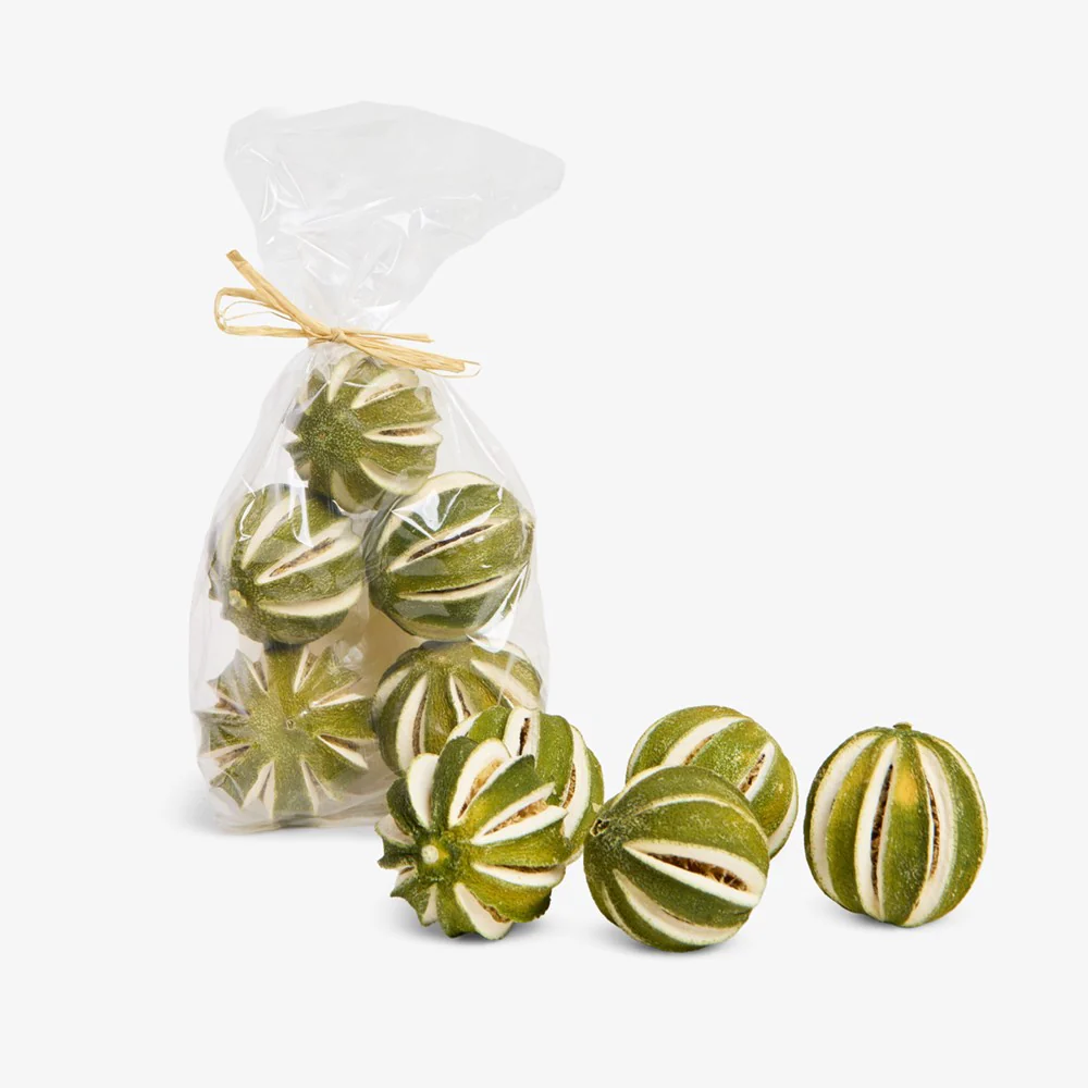 Whole Dried Green Orange Decorations