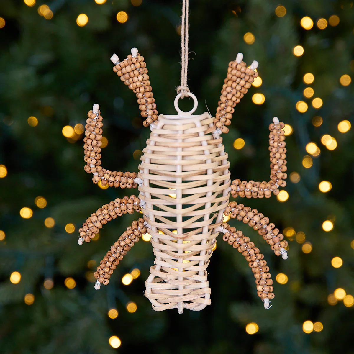 Wicker & Wooden Bead Lobster Ornament - Image 2