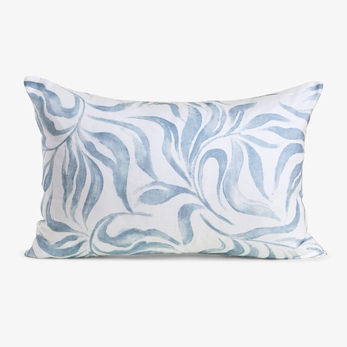 Wild Palm Rectangular Cushion Cover (Blue & White)