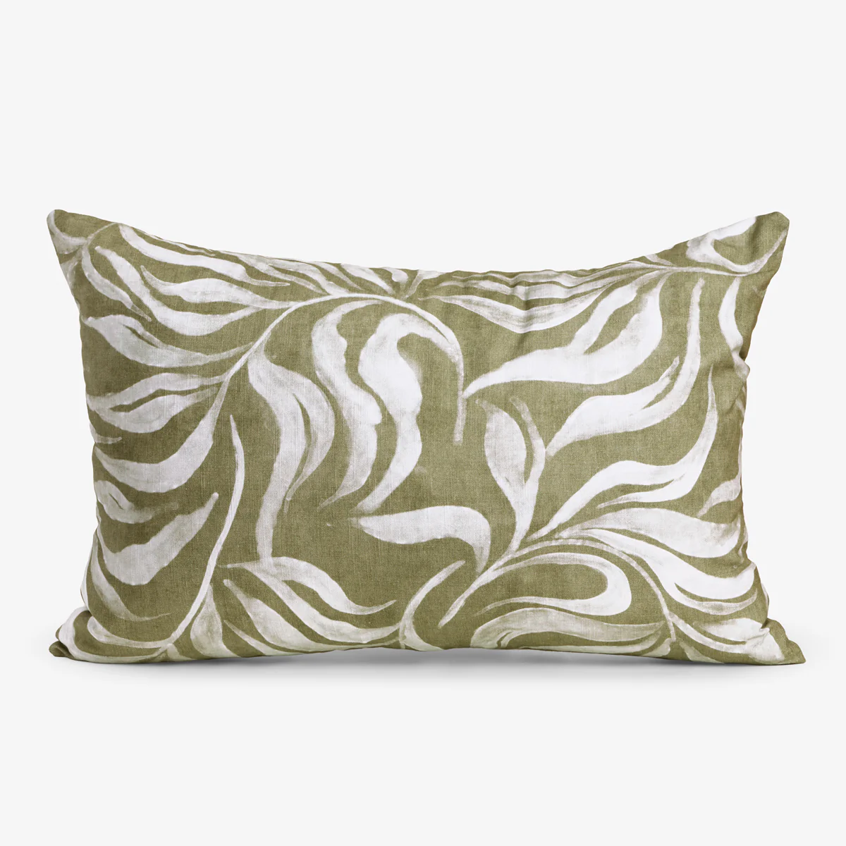Wild Palm Rectangular Cushion Cover (Olive Green)
