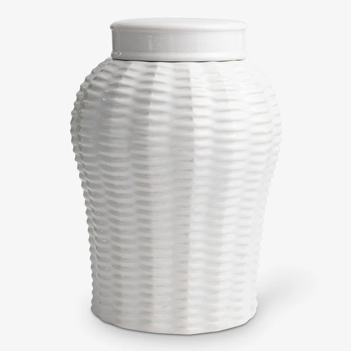 Woven Ceramic Jars (White) - Image 4