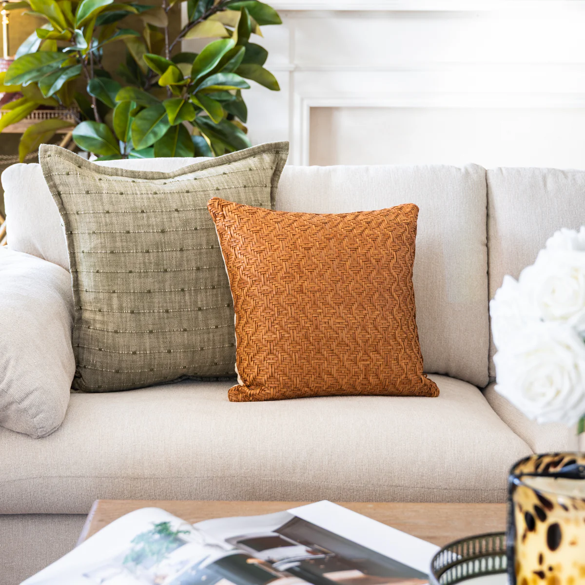 Xanthi Cushion Cover (Olive) - Image 2
